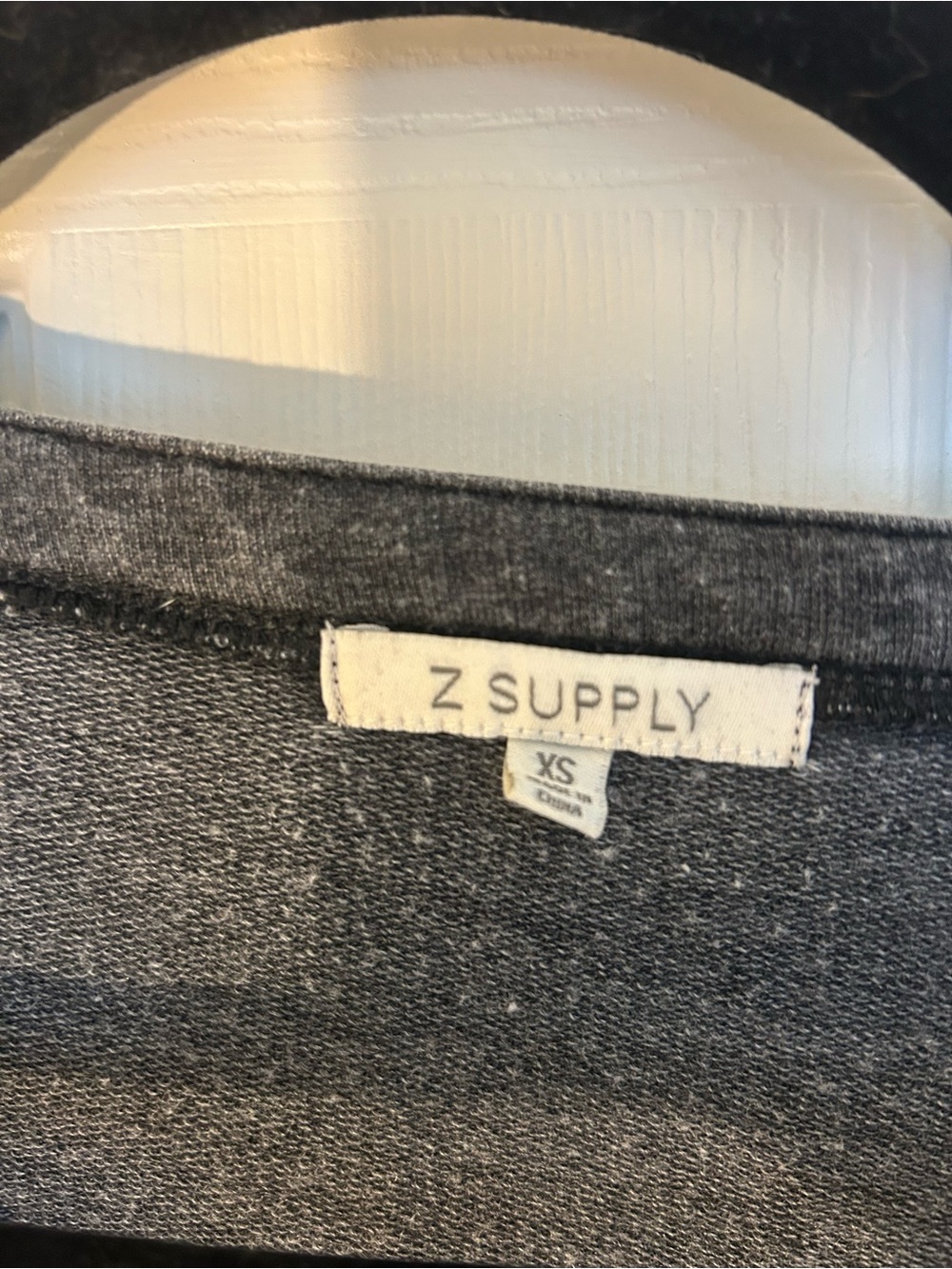 Z Supply Charcoal Button-Front Tie-Waist Dress - Picture 3 of 3